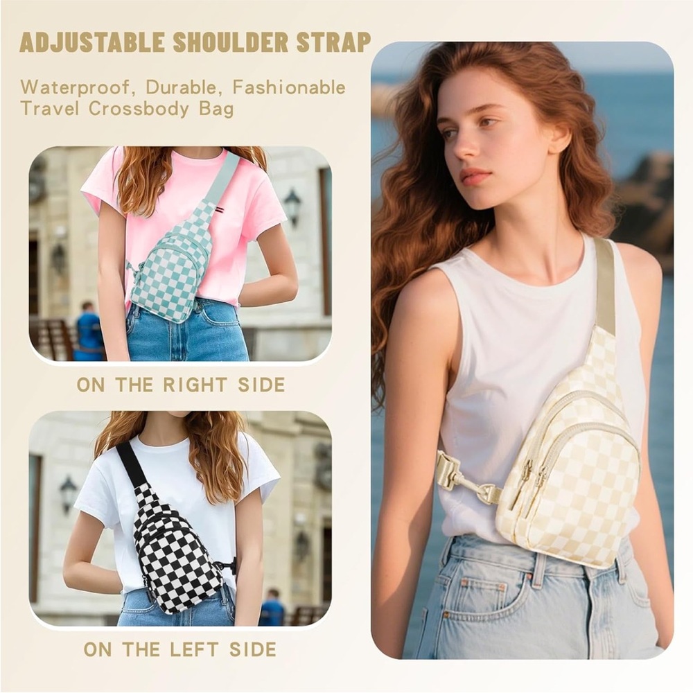 Checkered sling Bag - Picture 3 of 6